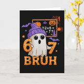 Carte 67 Professeur Halloween Fantôme Six Sept Mème Math (Fleur jaune)