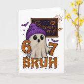 Carte 67 Professeur Halloween Fantôme Six Sept Mème Math (Fleur jaune)