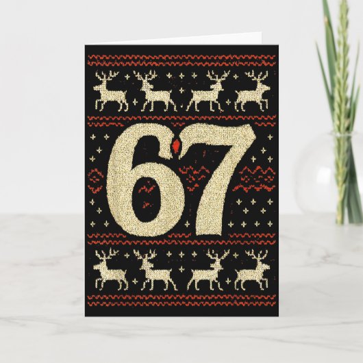 Carte 67 Pull de Noël laid 6 7 Mème Six Sept Maçon (Devant)