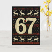 Carte 67 Pull de Noël laid 6 7 Mème Six Sept Maçon (Fleur jaune)