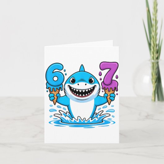 Carte 67 Shark Six Seven Ice Cream Drip Funny Gen Alpha (Devant)