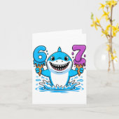 Carte 67 Shark Six Seven Ice Cream Drip Funny Gen Alpha (Fleur jaune)