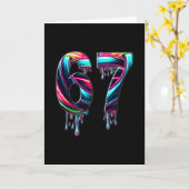 Carte 67 Six Seven 6 7 Conception de Mème Drôle 6 7  (Fleur jaune)