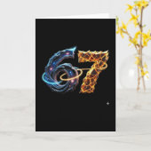 Carte 67 Six Seven 6 7 Conception de Mème Drôle 6 7 4  (Fleur jaune)