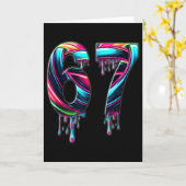 Carte 67 Six Seven 6 7 Création de Mème Drôle 6 7  (Fleur jaune)