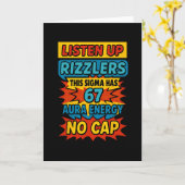 Carte 67 Six Seven 6 7 Création de Mème Drôle 6 7 Sigma  (Fleur jaune)