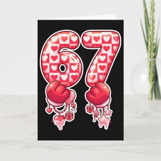 Carte 67 Six Seven Brain Rot Meme Saint-Valentin Gen Alp (Devant)