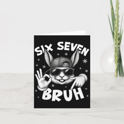 Carte 67 Six Seven Bruh Cute Bunny Face With Sungles Eas (Devant)