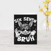 Carte 67 Six Seven Bruh Cute Bunny Face With Sungles Eas (Fleur jaune)
