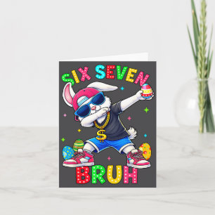 Carte 67 Six Seven Bruh Dabbing Bunny Avec Lunettes de S