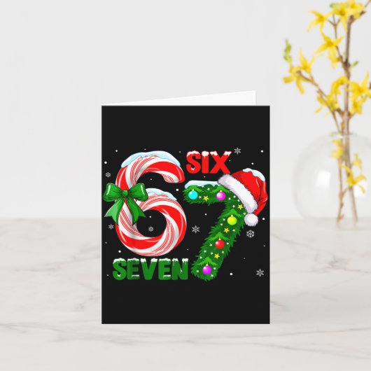 Carte 67 Six Seven Bruh Funny Christmas 6 7 Meme Men Wom (Fleur jaune)