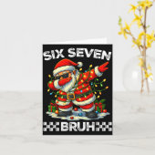 Carte 67 Six Seven Bruh Funny Christmas Dabbing Santa 6  (Fleur jaune)