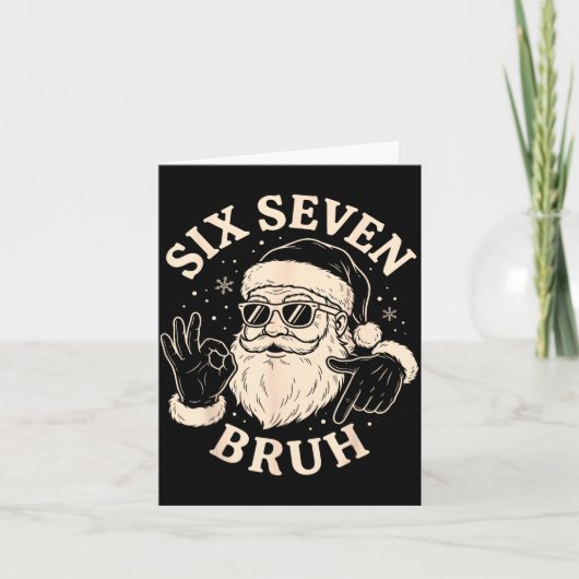 Carte 67 Six Seven Bruh Funny Christmas Santa 6 7 Meme (Devant)