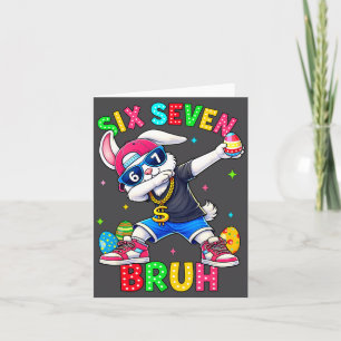 Carte 67 Six Seven Bruh Lapin qui fait le dab avec des L
