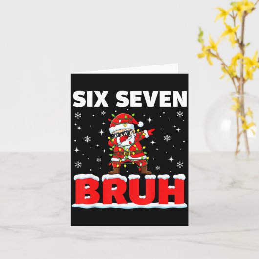 Carte 67 Six Seven Bruh Santa Christmas 6 7 Meme Men Wom (Fleur jaune)