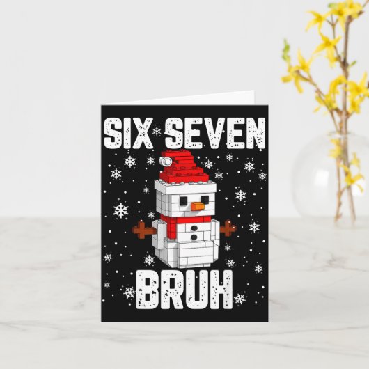 Carte 67 Six Seven Bruh Snowman Building Blocks Christma (Fleur jaune)