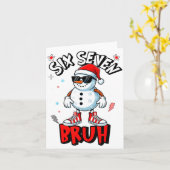 Carte 67 Six Seven Christmas Bruh Snowman Funny Kids Boy (Fleur jaune)