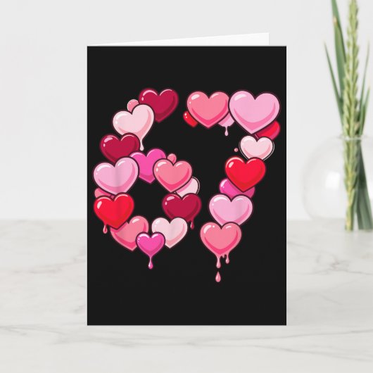 Carte 67 Six Seven Cœurs Saint-Valentin Gen Alpha Brain (Devant)