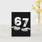 Carte 67 Six Seven Drôle 6 7 Mème Génération Alpha Argot (Fleur jaune)