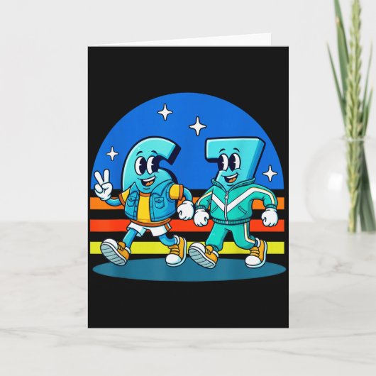 Carte 67 Six Seven Fun Meme Funny Design Kids School  (Devant)