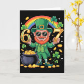 Carte 67 Six Seven Funny 6 7 Meme St Patricks Day Leprec (Fleur jaune)