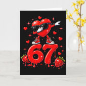 Carte 67 Six Seven Glace Mème Drôle de Saint-Valentin (Fleur jaune)