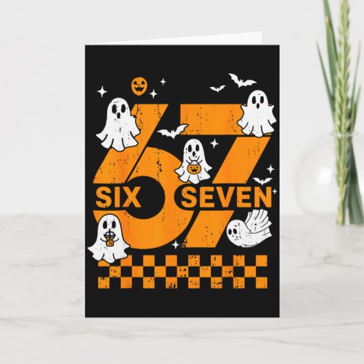 Carte 67 Six Seven Mème Drôle 6 7 Couple Halloween Corre (Devant)