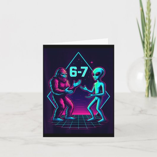 Carte 67 Six Seven Meme Funny Bigfoot Alien Sasquatch Uf (Devant)
