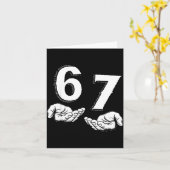 Carte 67 Six Seven Meme Gen Alpha Slang 6 7 Hands Funny (Fleur jaune)