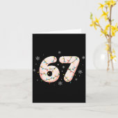 Carte 67 Six Seven Meme Gen Alpha Slang Christmas Lights (Fleur jaune)