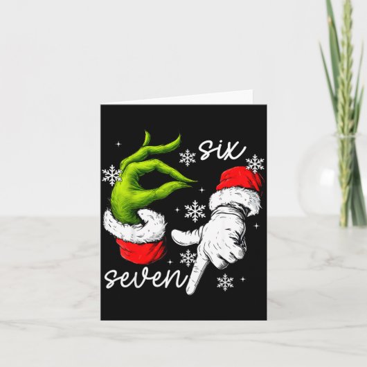 Carte 67 Six Seven Meme Santa Hand Christmas Funny Gen A (Devant)