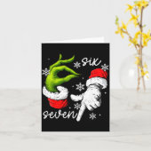 Carte 67 Six Seven Meme Santa Hand Christmas Funny Gen A (Fleur jaune)