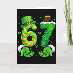 Carte 67 Six Seven Shamrock Drôle de la Saint-Patrick En