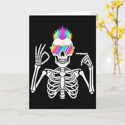 Carte 67 Skeleton Gen Alpha Funny Six Seven Halloween Me (Fleur jaune)