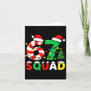 Carte 67 Squad Noël Canne à Sucre Six Sept Mème Xmas