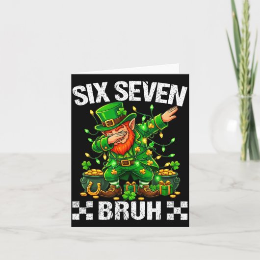 Carte 67 St Patrick drôle Six Seven Meme Lutins Garçon (Devant)