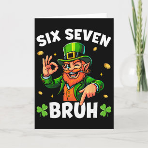 Carte 67 St Patricks Drôle Six Seven Mem Leprechaun Garç