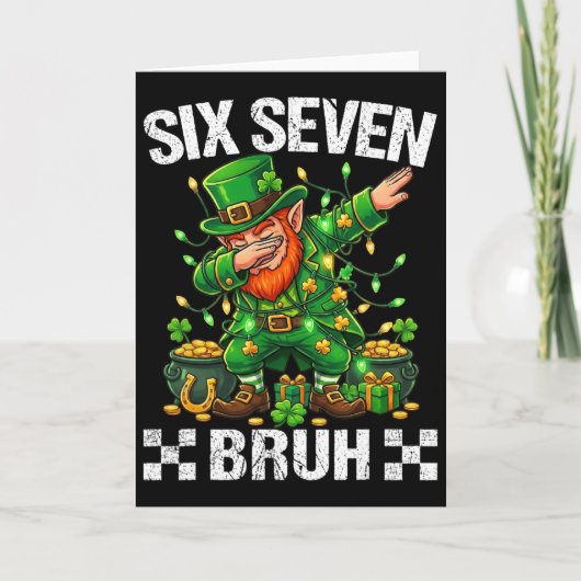 Carte 67 St Patricks Drôle Six Seven Mème Garçon Lutins (Devant)