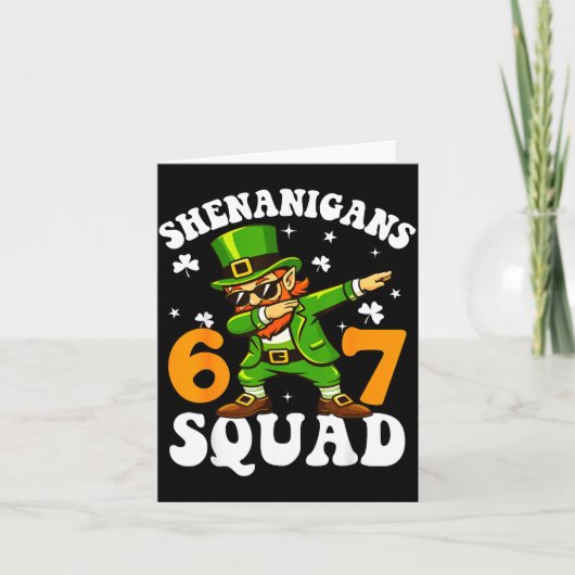 Carte 67 st patricks mème six sept leprechaun (Devant)