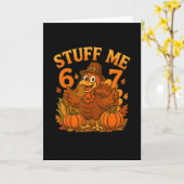 Carte 67 Stuff Me dinde de Thanksgiving (Fleur jaune)