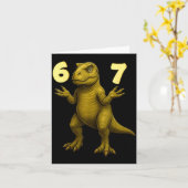 Carte 67 T-rex Hands Motion Dinosaur Meme For Kids Teens (Fleur jaune)