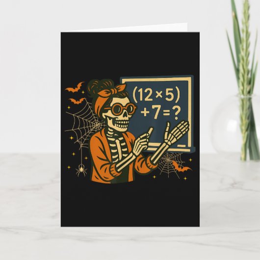 Carte 67 Teacher Halloween Skeleton Six Seven Meme Math  (Devant)