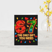 Carte 67 The Only Gift You Need, Funny 67 Meme Christmas (Fleur jaune)