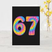 Carte 67 Tie Dye Rétro Six Sept  (Fleur jaune)