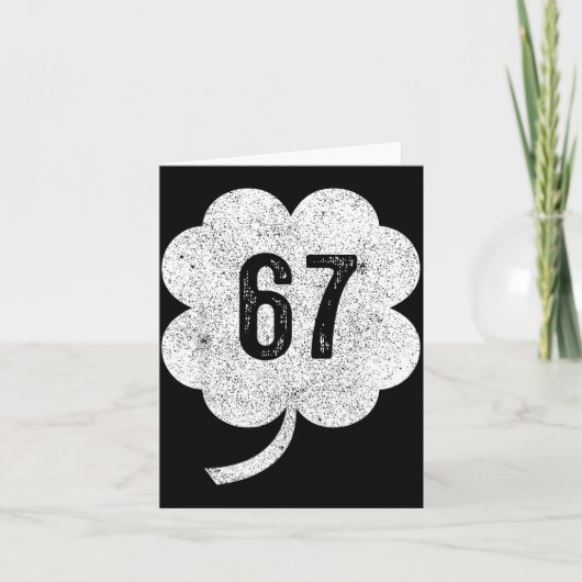 Carte 67 Trèfle Mème Fête de la Saint-Patrick Rétro Vert (Devant)