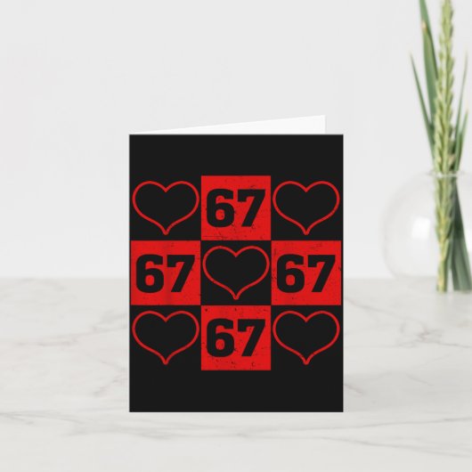 Carte 67 Xoxo Cœur Mignon Saint-Valentin 6 7 Six Sept M (Devant)