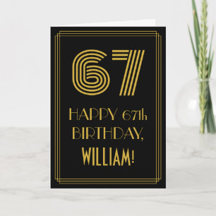 Carte 67e Anniversaire : Apparence inspirée d'Art Déco "