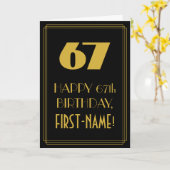 Carte 67e anniversaire ~ Art Déco Inspiré Look "67" & No (Fleur jaune)