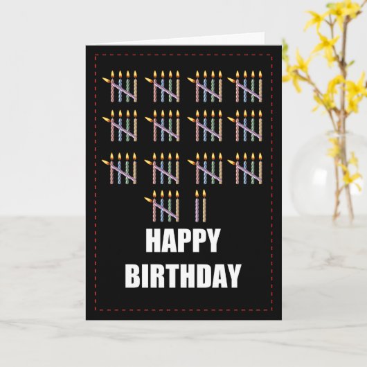 Carte 67e anniversaire avec bougies (Fleur jaune)