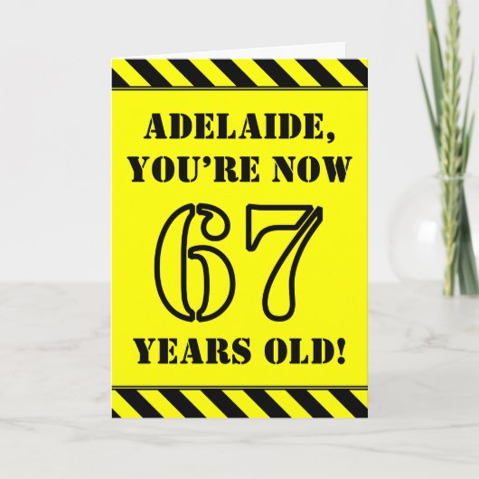 Carte 67e anniversaire : Jeu de style graphique, Nom per (Devant)